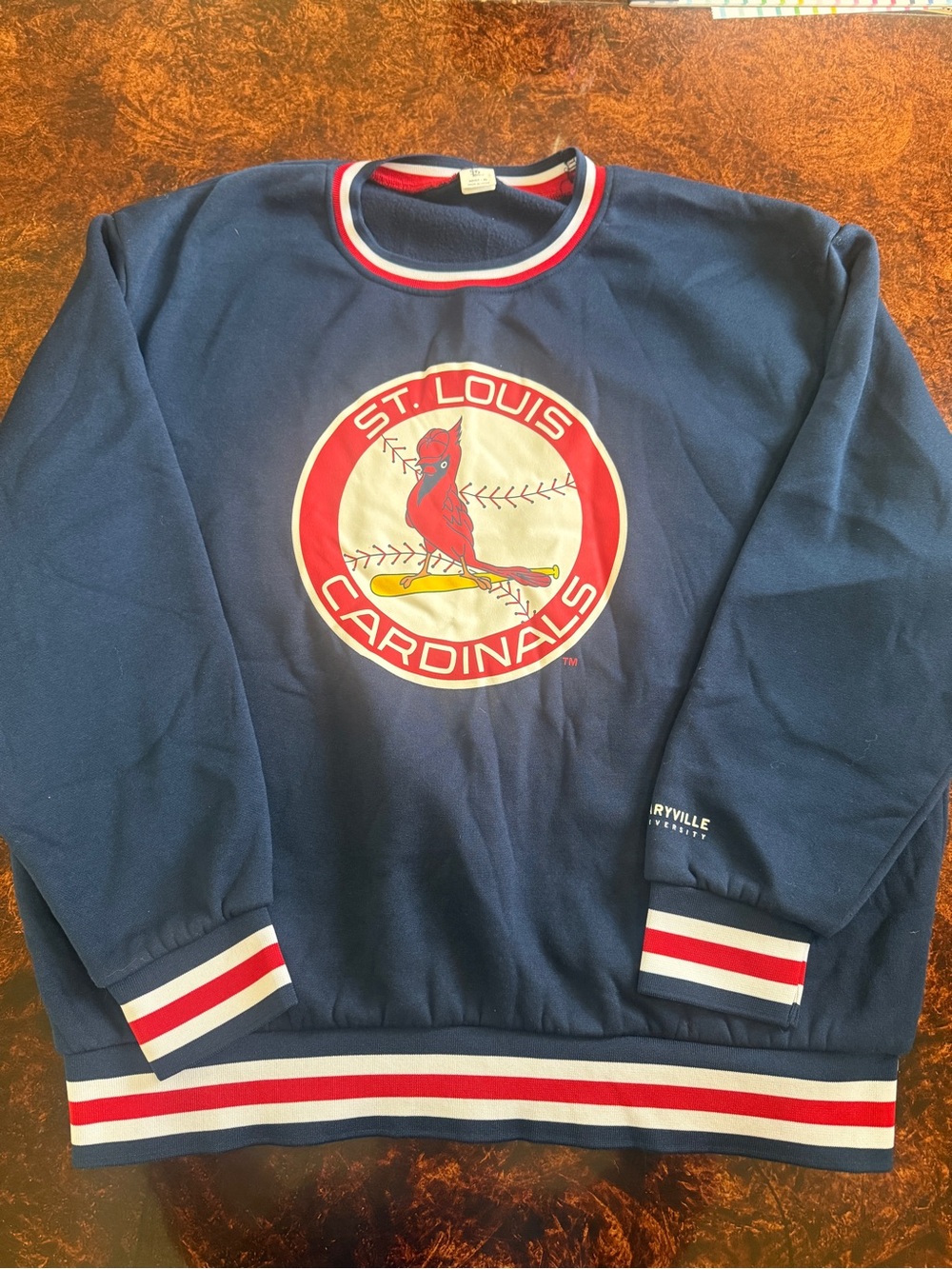 MLB St. Louis Cardinals Navy Sweatshirt with Red and White Accents